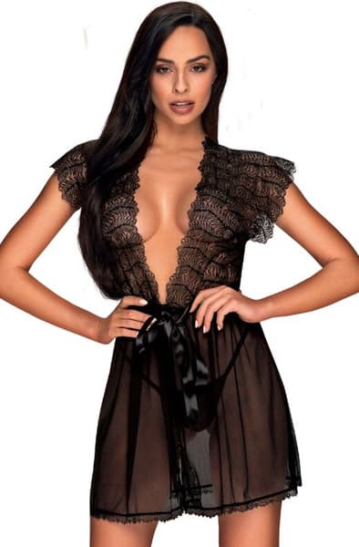 Obsessive Romanesa Peignoir L/XL Seksikäs aamutakki
