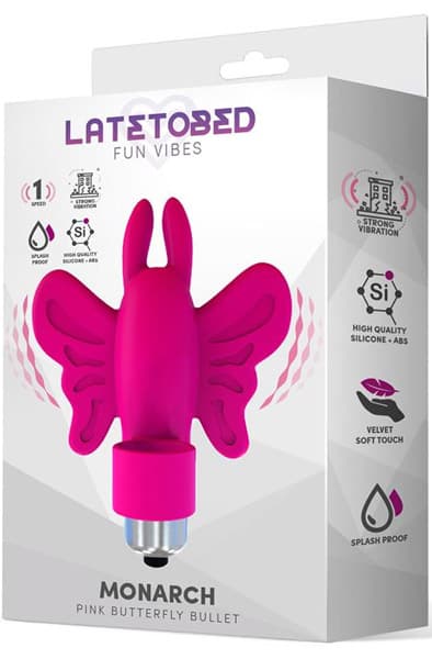 Monarch Pink Butterfly Bullet Silicone Sormivibraattori view 2