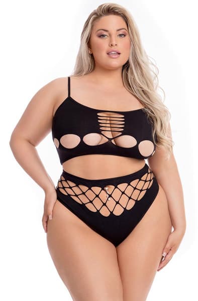 Neon Dreams 2-pcs Bra Set Black Queen Size seksikkäät alusvaatteet