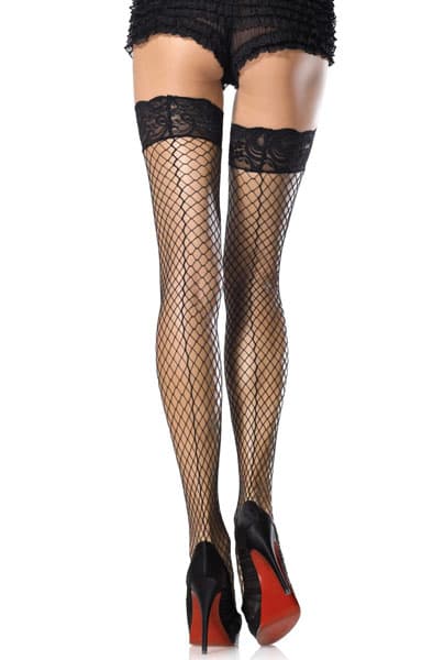 Stay Up Lace Top Thigh Highs Black O/S Sukkahousut
