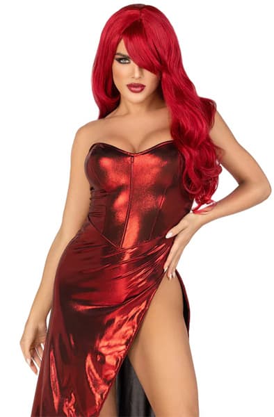 Leg Avenue Shimmer Bodysuit Red S Roolileikki & naamiaiset