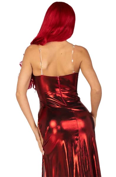 Leg Avenue Shimmer Bodysuit Red S Roolileikki & naamiaiset view 2