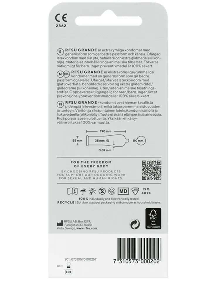 RFSU Grande Kondomer 10-pack Isot kondomit view 2