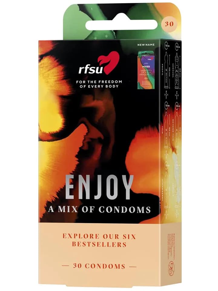 RFSU Enjoy A Mix Of Condoms 30-pack Mixattu paketti kondomeja