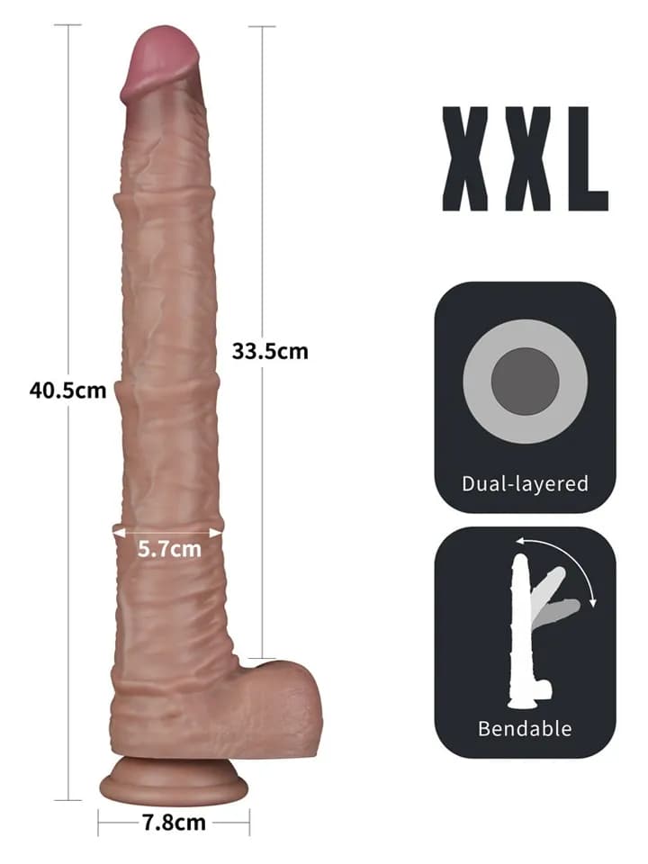 Dual Layered Bendable XXL Cock 40,5 cm XXL-dildo view 2