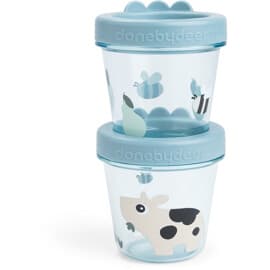 Done by Deer Vauvan ruokasäiliö 2 kpl pakkaus Tiny Farm Blue