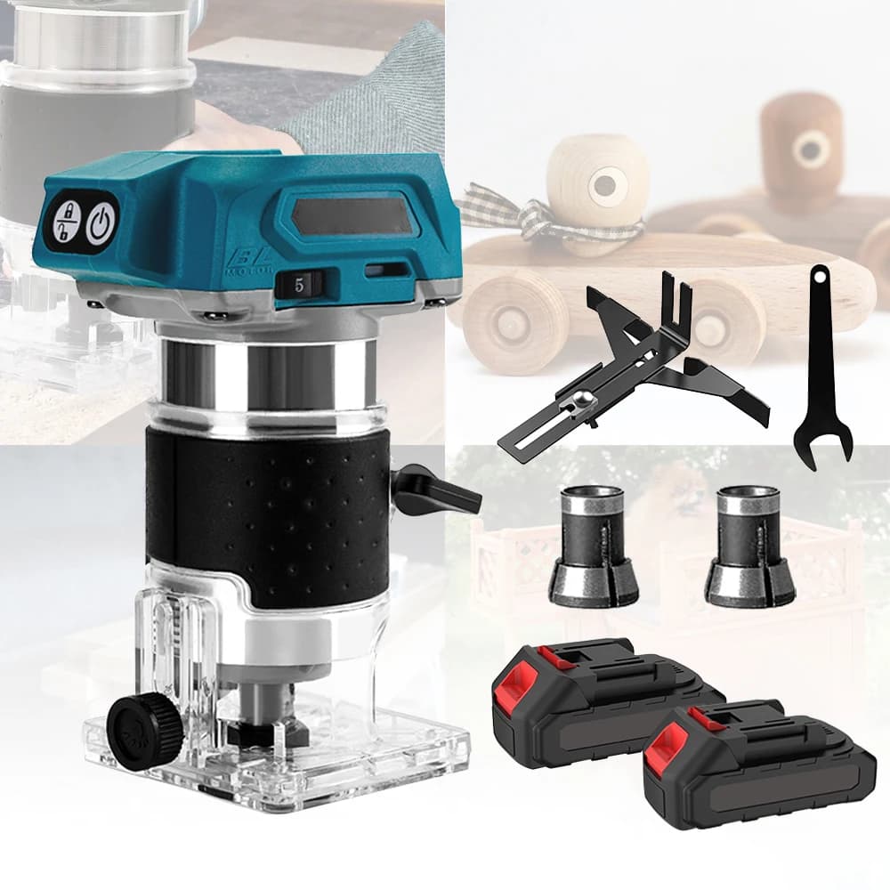 Brushless wood milling machine, wood trimmer, electric manual trimmer, carving, chamfering and edge cutting tools