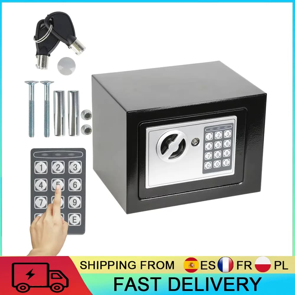 Home Safe, Digital Safe Box, Security Safe 4.6L Digit Security Case Handy Storage Secure Locking Safe Chest Safety Box,2 Keys,Mini Electronic Safe