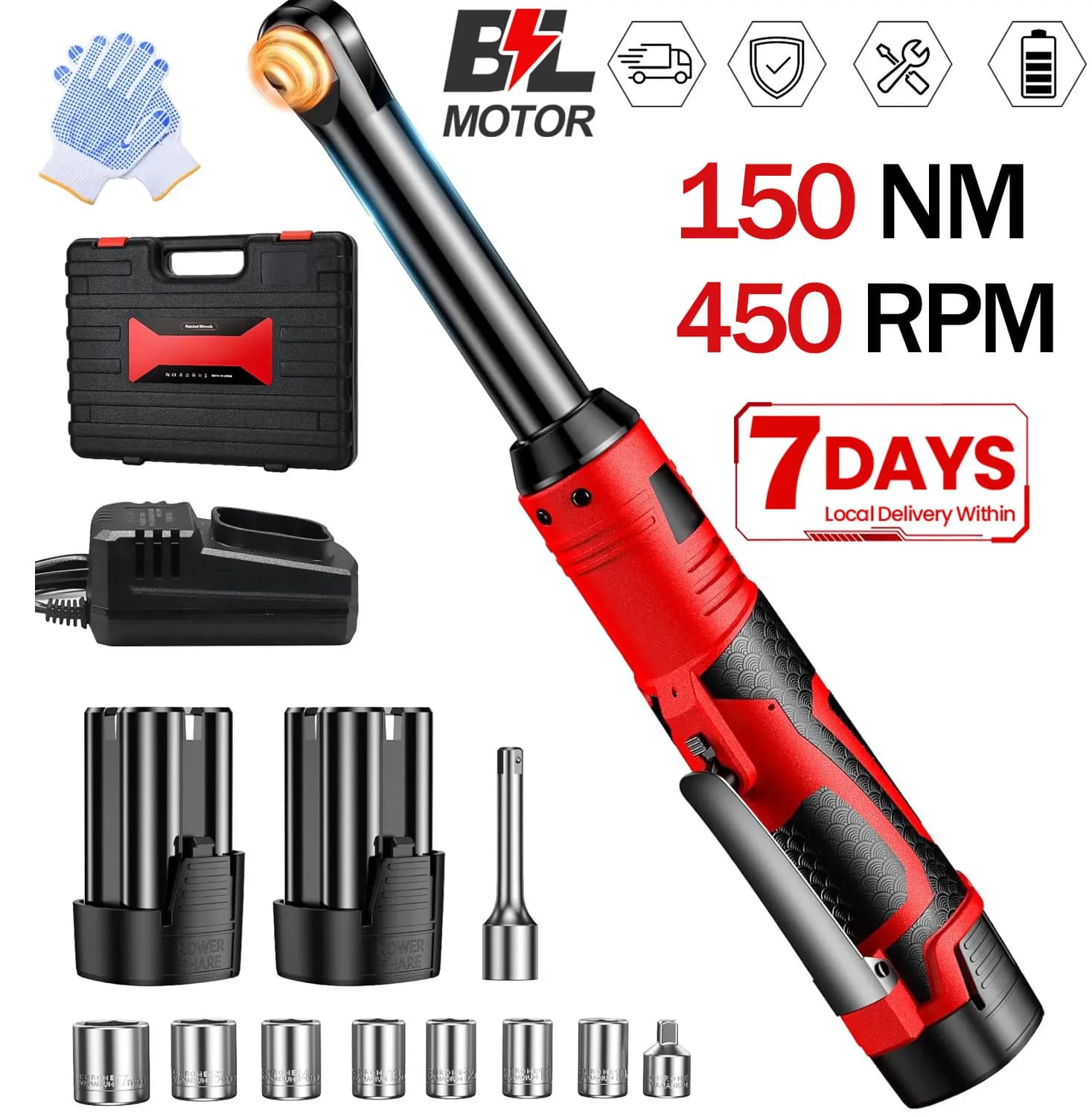 450 RPM Cordless Right Angle Electric Wrench 3/8 Inch Variable Speed Ratchet Wrench Disassembly Nut Car Maintenance Tool With 2 Battery