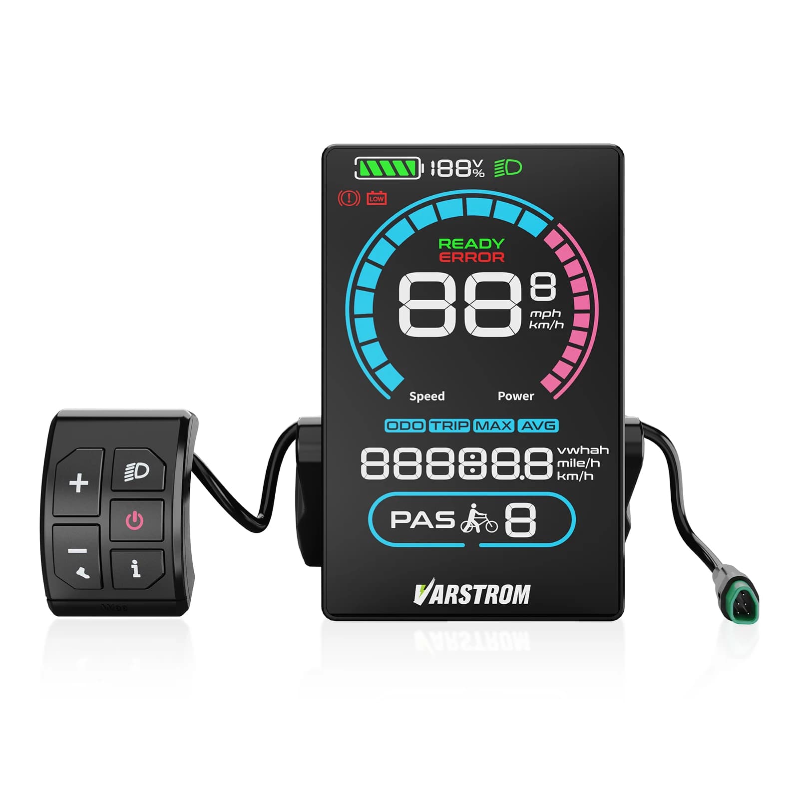 VD618 E-Bike Display CAN Protocol , 3.5" LCD Ebike Screen , For BAFANG CAN Bus Mid Motor EBike Computer Panel with 5PIN Male Triangle Connector for
