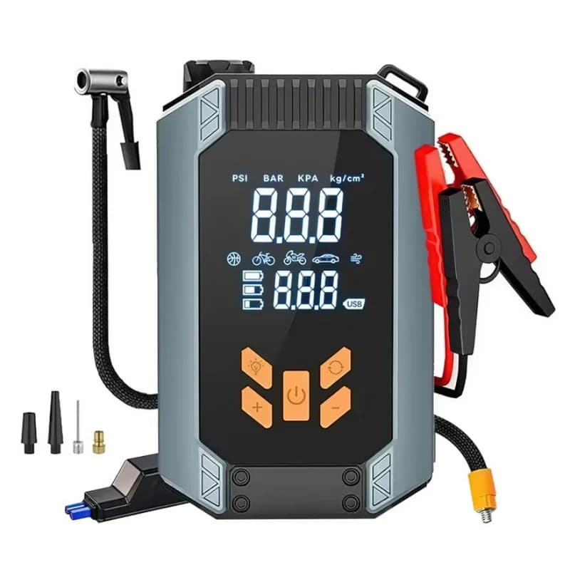 4-in-1 Car Jump Starter & Air Compressor 1000A Peak with 150PSI Tire Inflator Power Bank and LED Light Battery Starting Device