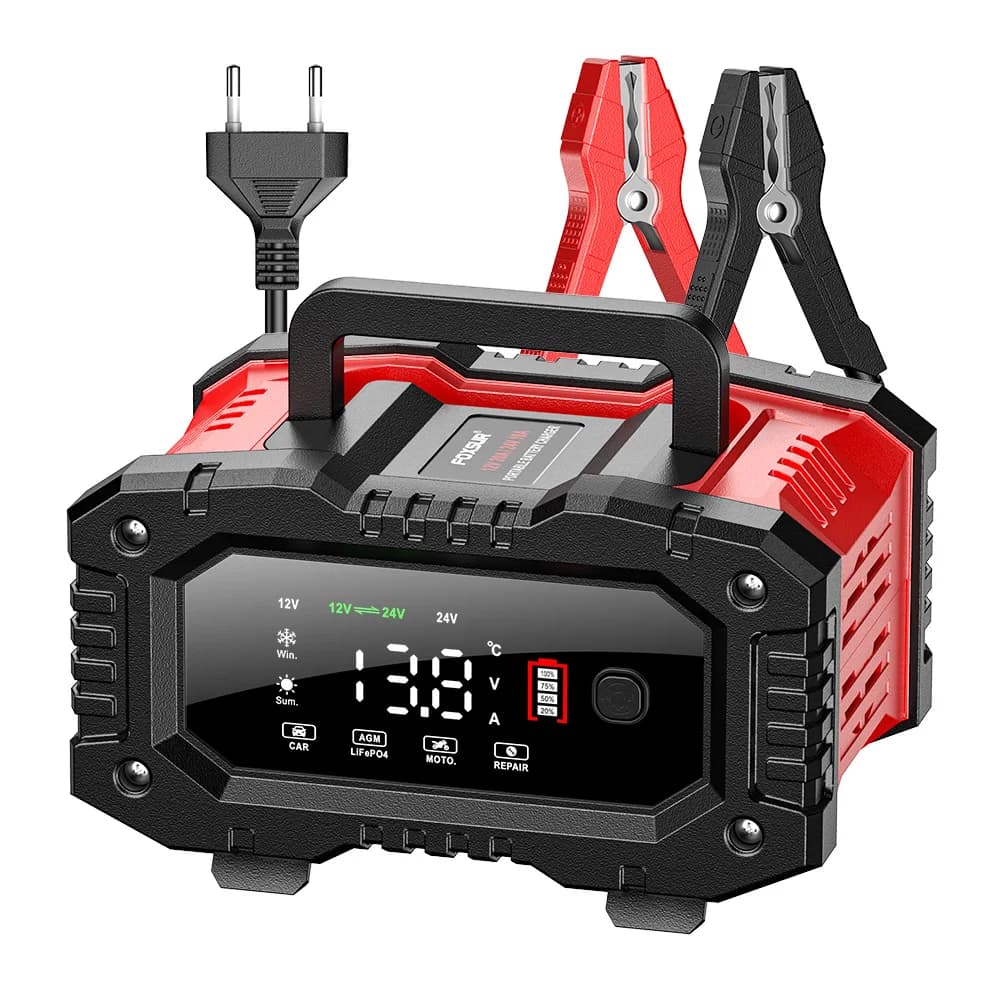 12V/24v Fully Automatic Battery Charger 7-Smart Car segment Battery Charger Pulse Repair for Agm Gel Wet Lead Charge