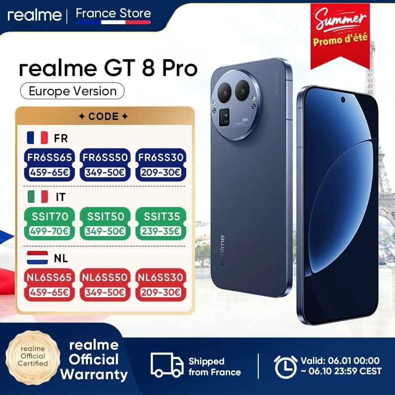 realme GT 8 Pro 5G European Version Snapdragon 8 Elite Gen 5 CPU 200MP Ultra Clarity Telephoto Camera 7000mAh Battery 120W Charger