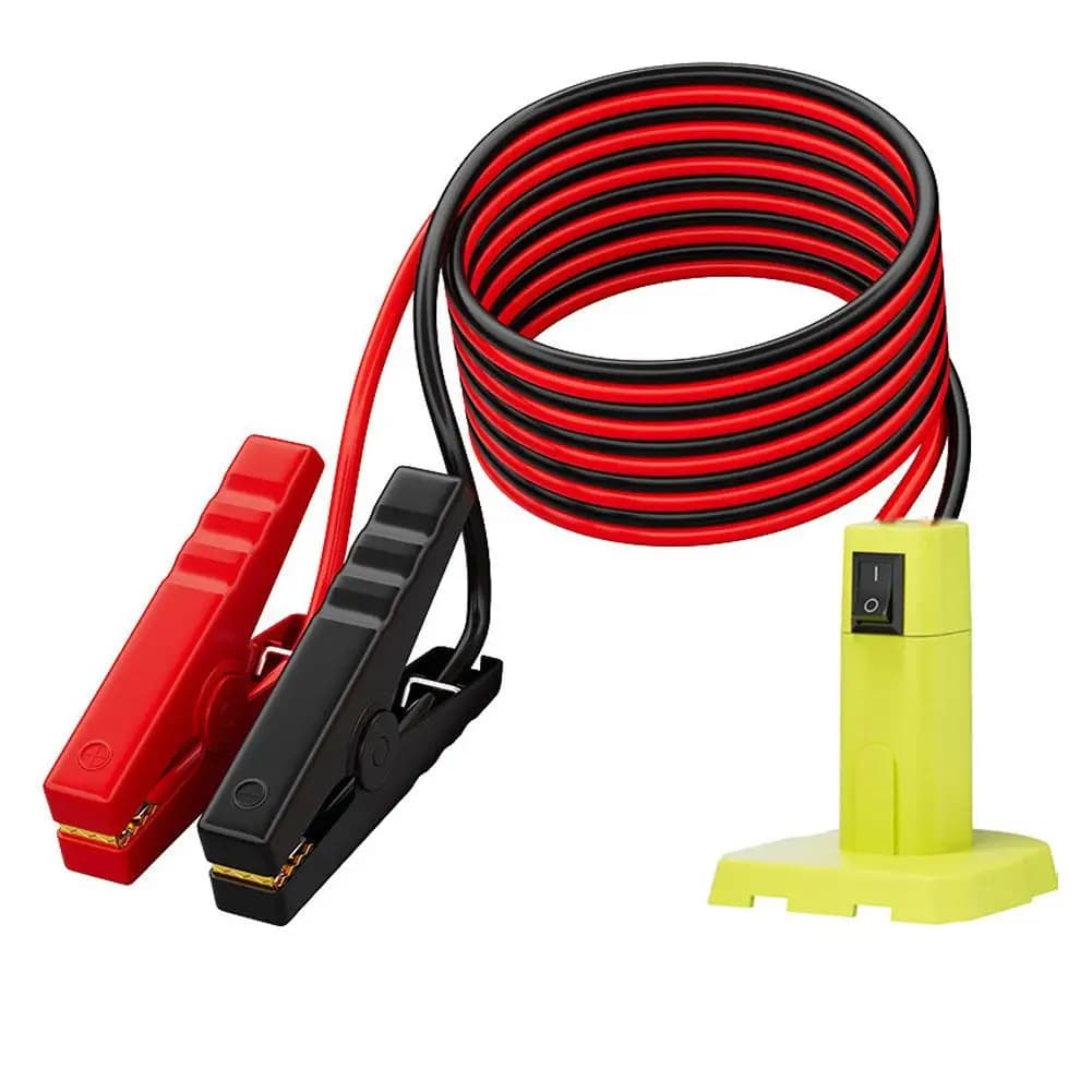 Jump Cables Starting Adapter Auto Booster Cable Car Use Tool For Ryobi 18V Li-ion Battery With Switch Car Accessories