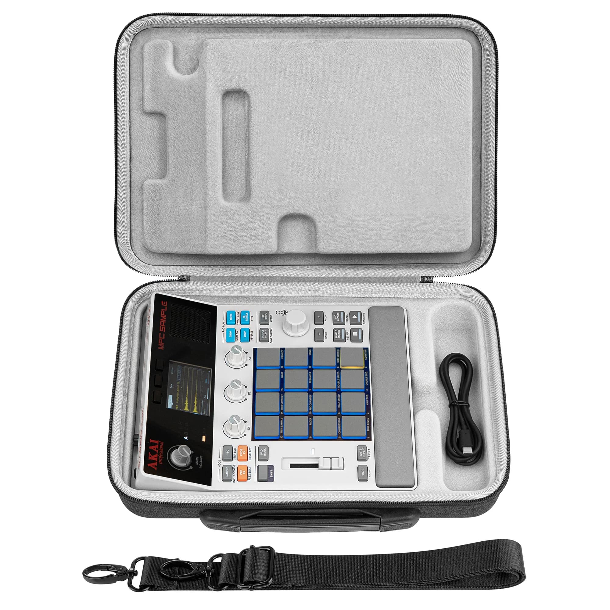 Geekria Hard Shell Portable Speakers Case Compatible with Akai Professional MPC Sample Portable Groovebox Audio Sampler Bag