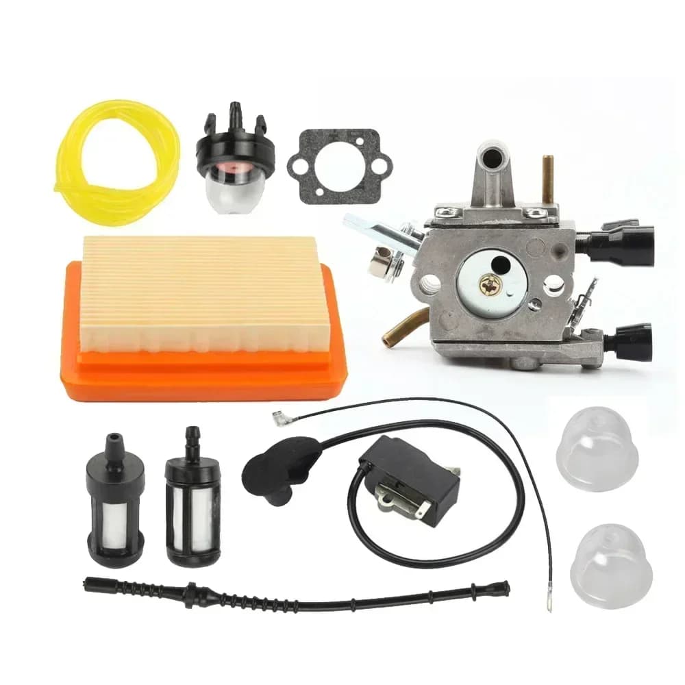 Carburetor with Ignition Coil Air Filter for Stihl FS120 FS200 FS250 FS300 FS350 FR350 FR 450 BT 120 Zama C1Q-S51 4134-120-0651