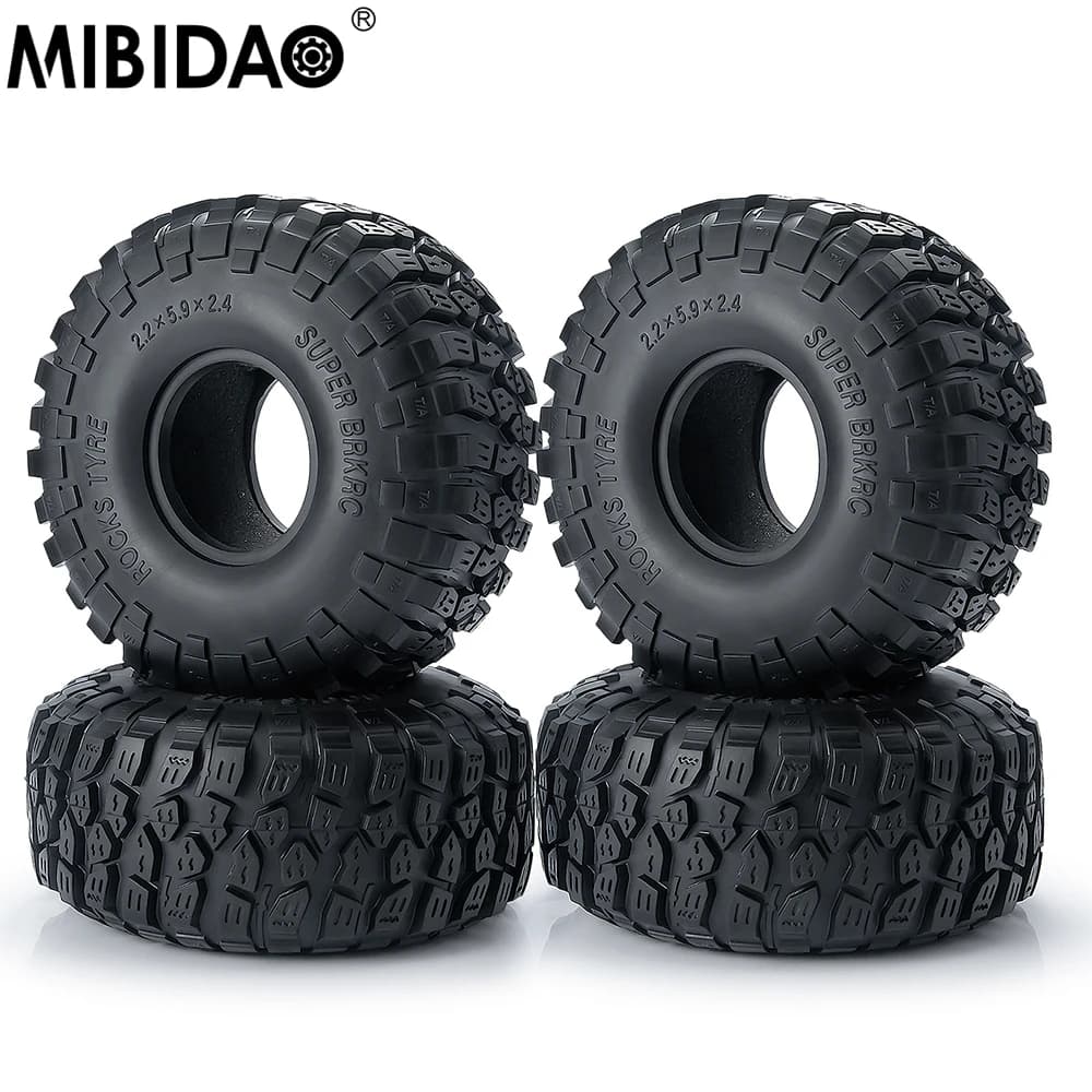 MIBIDAO 2.2" Wheel Tire 150mm Rubber Tyres For 1/10 TRX4 TRX6 Axial SCX10 90046 AXI03007 D90 Wraith RC Crawler Car