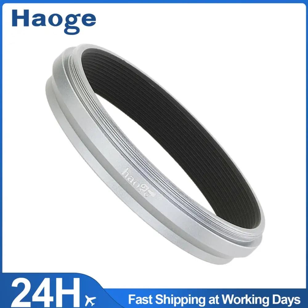Haoge Lens Filter Adapter Ring for Fujifilm X100VI X100V 49mm UV CPL ND AR-X100 Silver