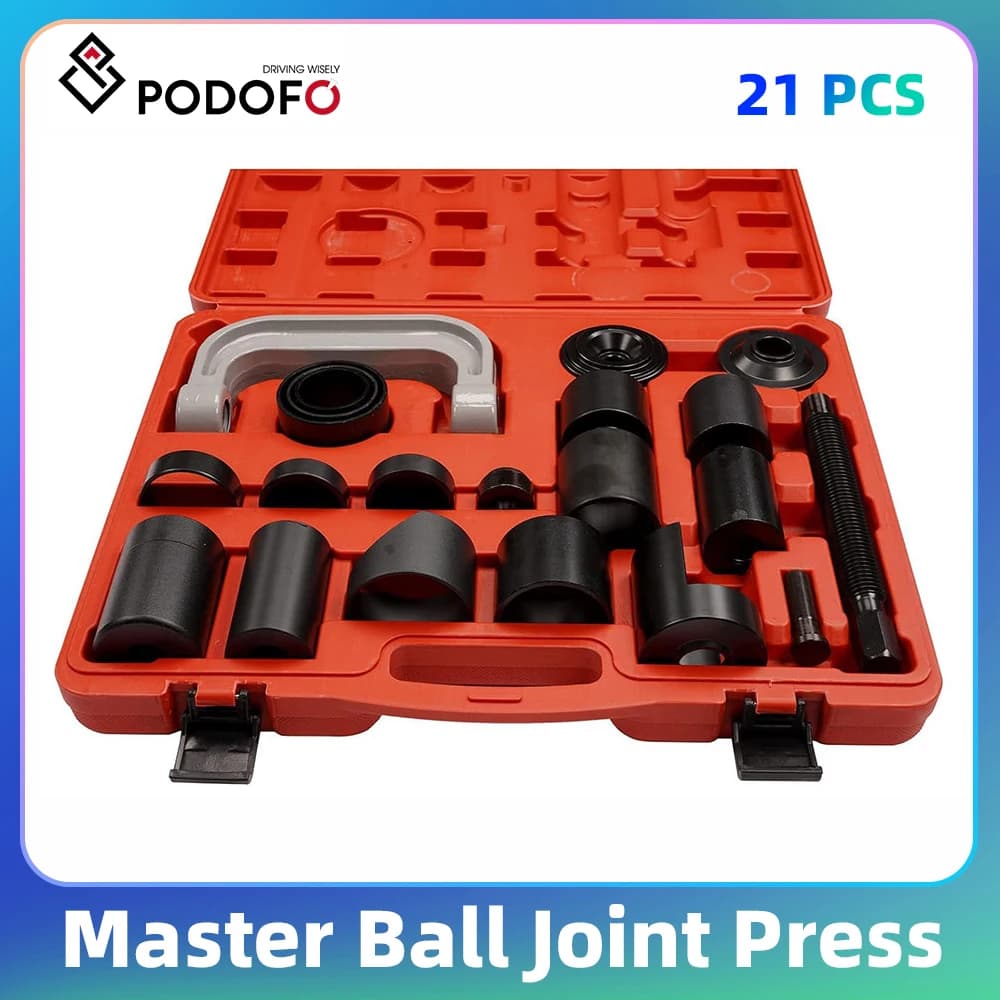 Podofo 21pcs Master Ball Joint Press Upper and Lower Ball Joint Removal Tool Automotive Ball Joint Press Kit for GM Chevy Ford