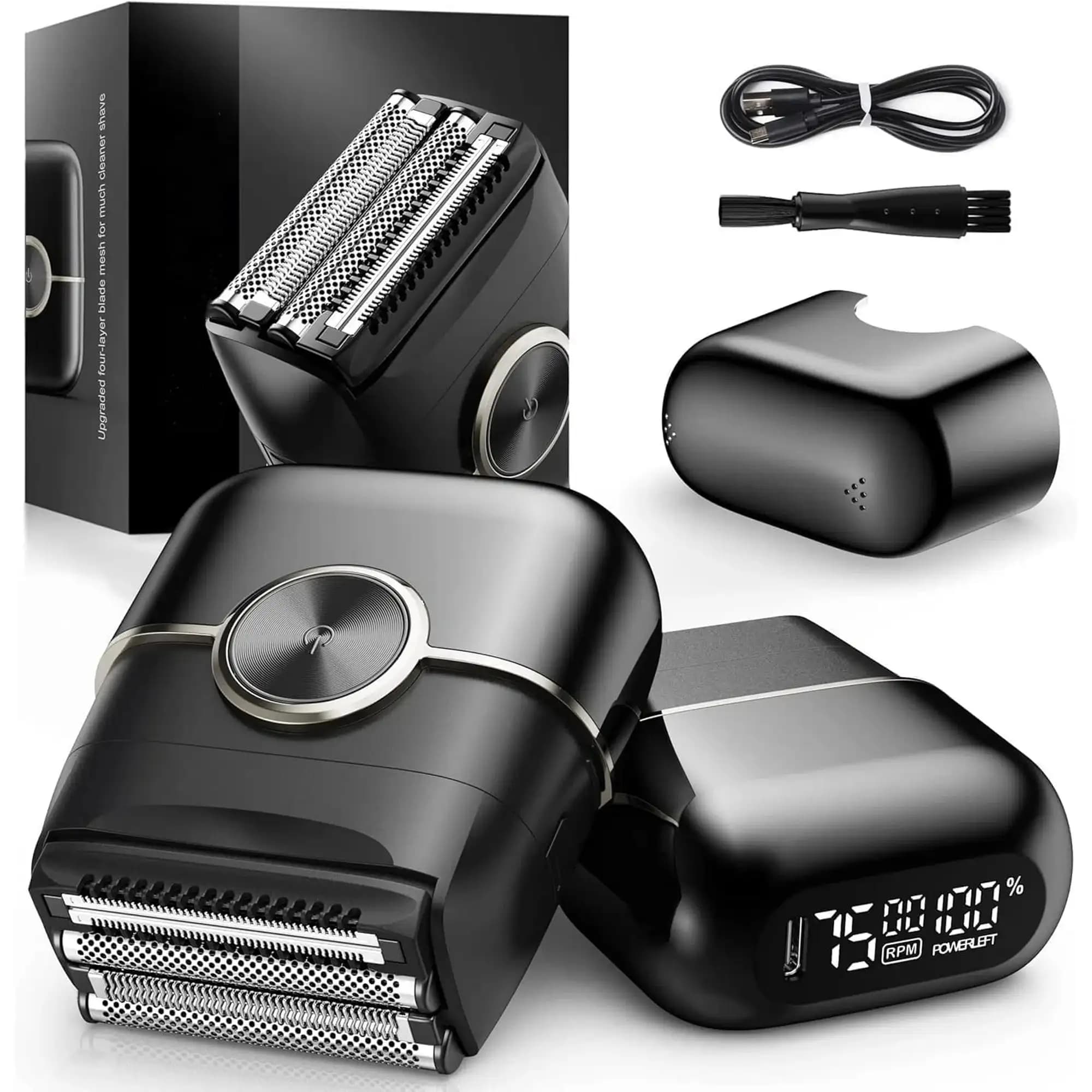 Sweker Electric Razor for Men 4 Blades Floating Head Foil Shaver Waterproof Wet Dry Beard Trimmer Portable Mini Electric Shaver