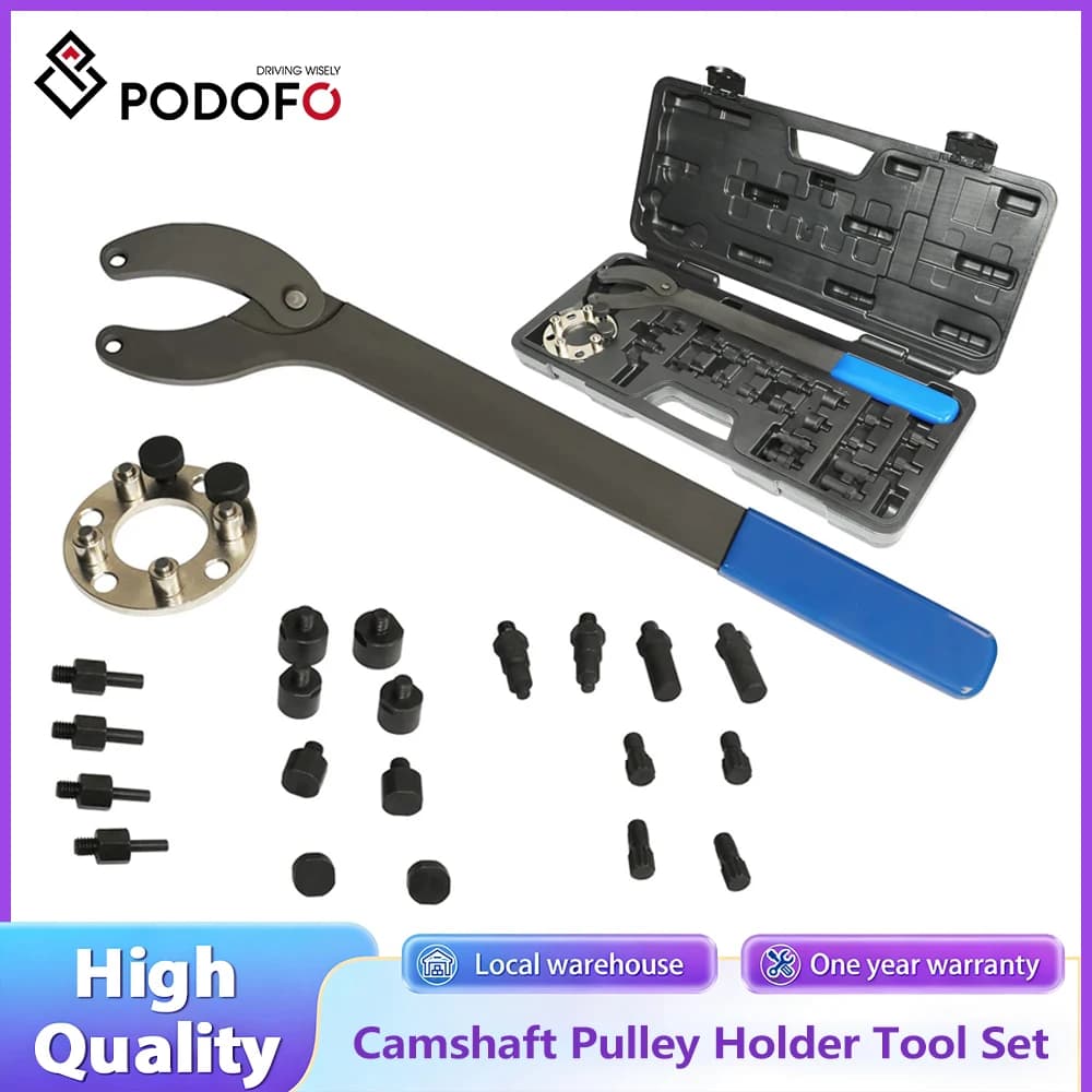 Podofo camshaw Pulley Holder Tool Set For VW Audi T10172 T10554 Gear band Pulley holding Adjustable French Special Tool