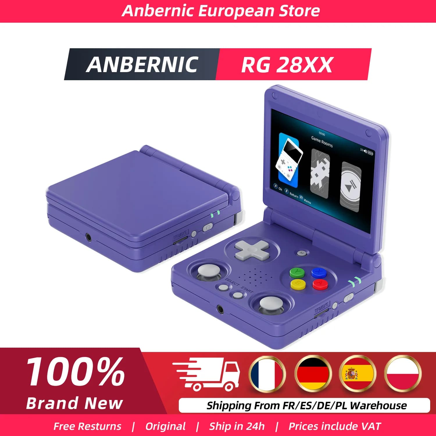 Anbernic RG34XXSP Retro Handheld Game Console RG34XX SP Retro Gaming Console with 64G Preloaded 5000+ Games,3300 mAh Battey, Portable Pocket Arcade