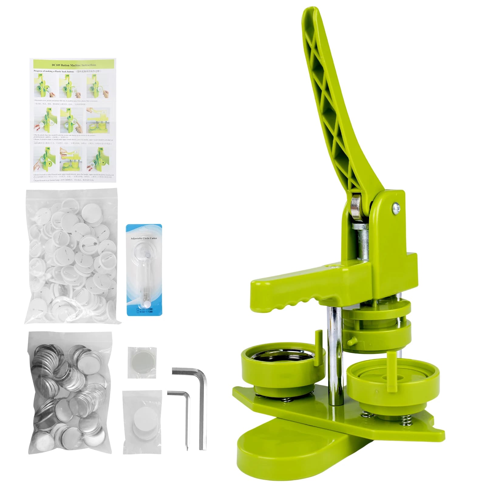 Button Maker Machine, 58mm Installation-Free DIY Pin Button Maker Press Machine Kit Easy to Operate Perfect DIY Gift