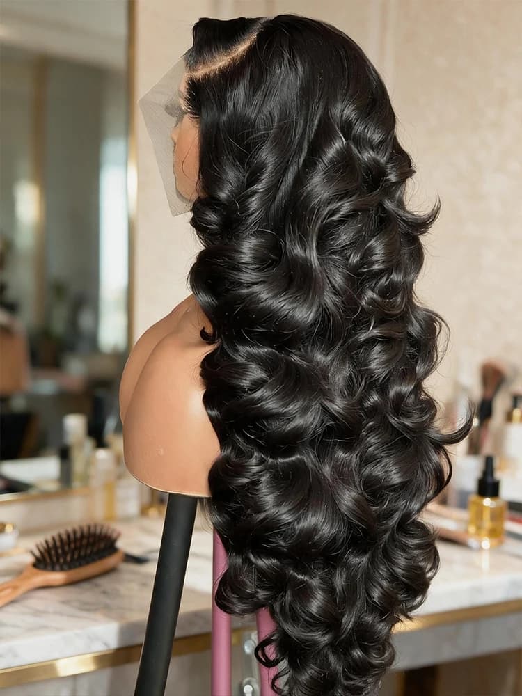 13x6 Lace Frontal Body Wave Wig 30 40 Inch 250% Density Bleached Knots Brazilian Human Hair 360 HD Transparent Glueless Wig Ships from FR Warehouse