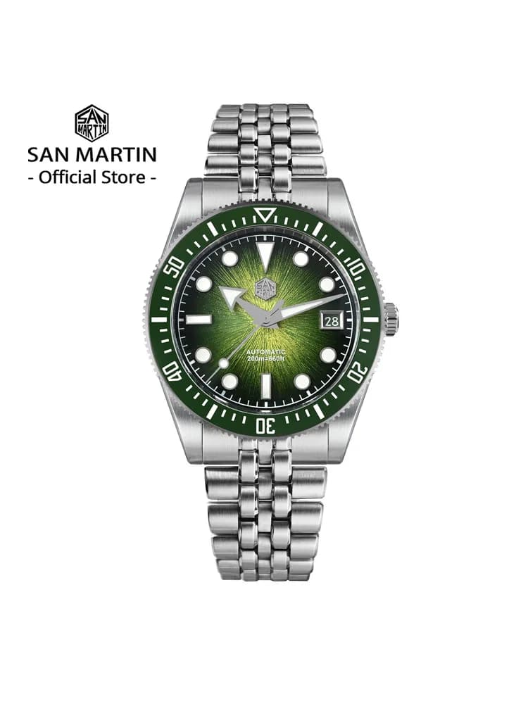 San Martin 37.5mm 40mm Men Diver Watch Miyota 9015 Enamel Dial Luxury Automatic Mechanical Wristwatch Waterproof 200m SN0148