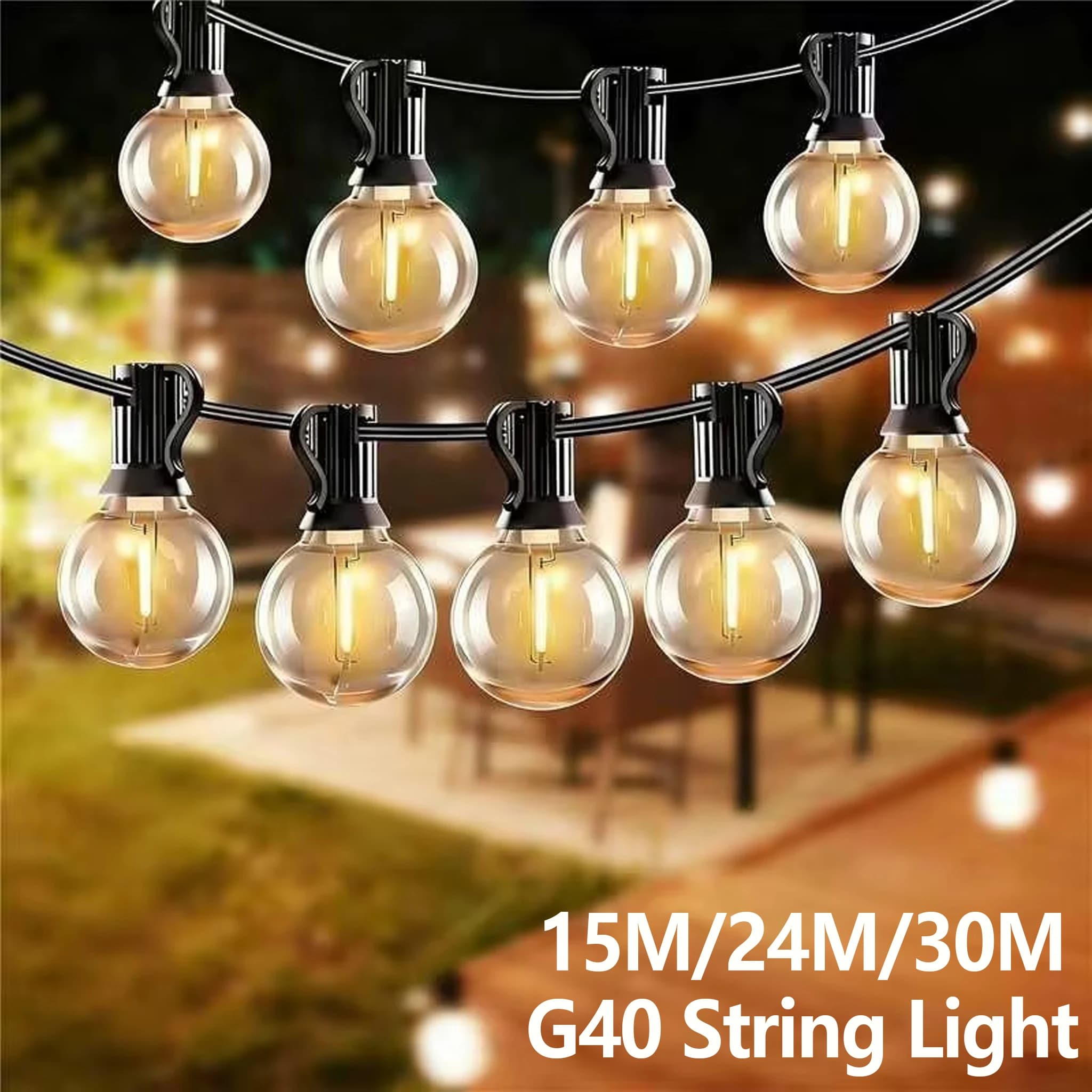 220V Outdoor String Light LED G40 Shatterproof Bulb Waterproof Garland Lamp Wedding Street Camping Garden Party Patio Decor Lamp