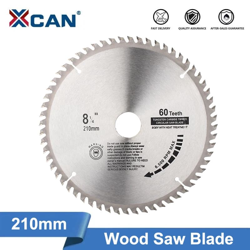 XCAN Circular Saw Blade Diameter 210mm Teeth 24T 48T 60T 80T Wood Cutting Disc Carbide Tipped TCT Saw Blade Woodworking Tools