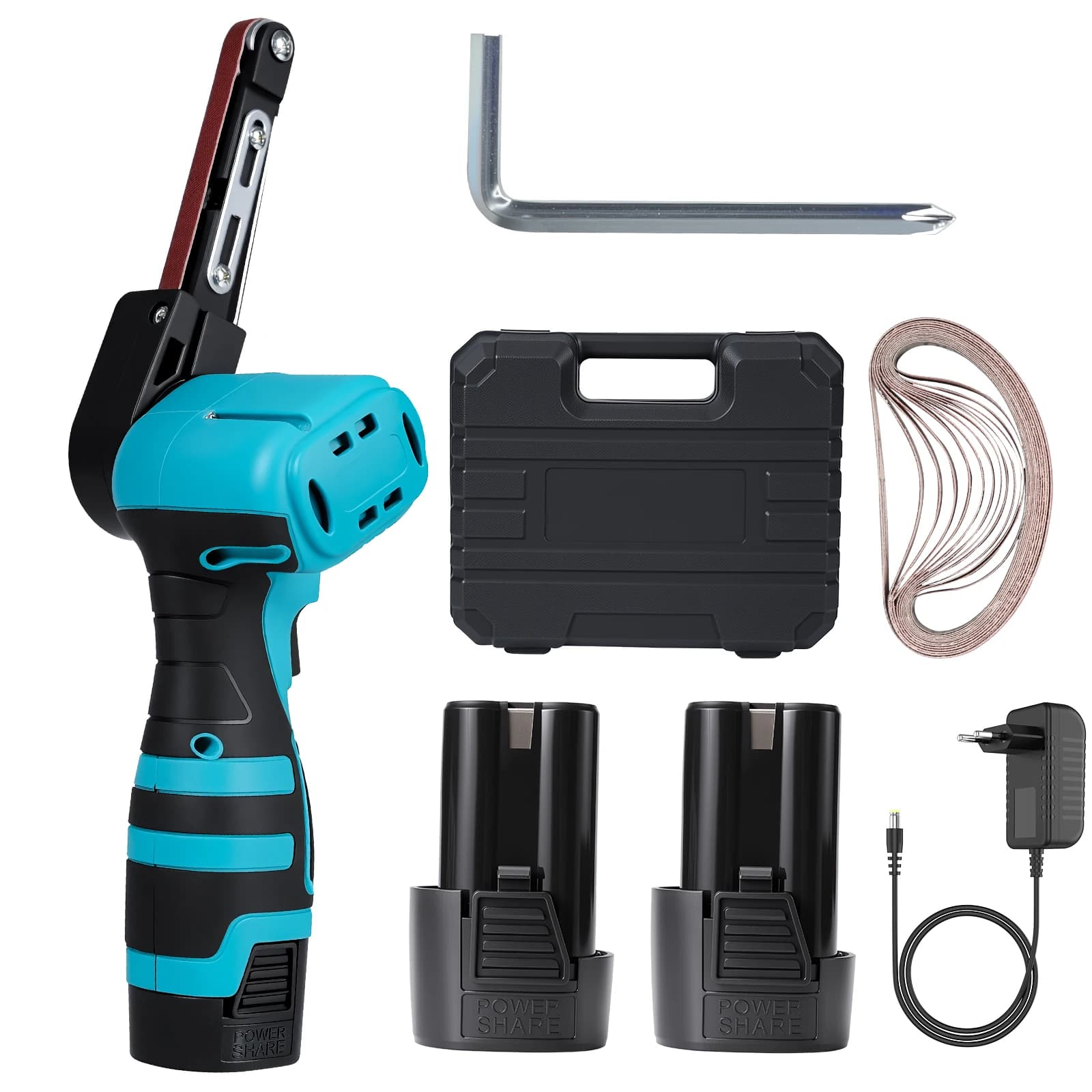 300W 10000rpm Electric Mini Belt Sander Sand Angle Grinder Tool Cordless Belt Sander Polisher Power Tool For 16.8V Battery