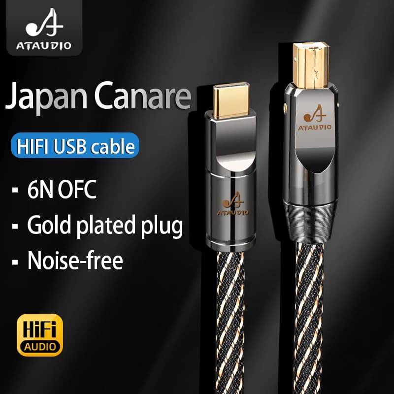 Canare HiFi USB OTG Cable 6N OFC Type C to Type B USB Cable Type A to B Audio Cable for Decoder DAC Sound Card
