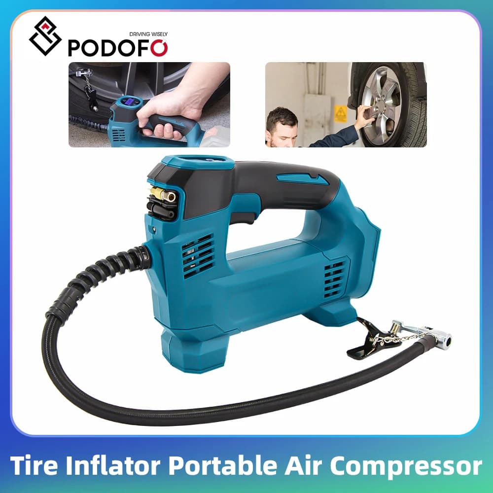 Podofo 150 PSI Tire Inflator Portable Air Compressor Auto Tire Pump with Digital Pressure Gauge for Car Truck Bikes Ball