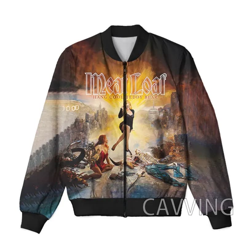 New Fashion Women/Men's 3D Print   Meat Loaf   Zipper Bomber Jackets Men Overcoat Mens Coat Zip Up Jackets
