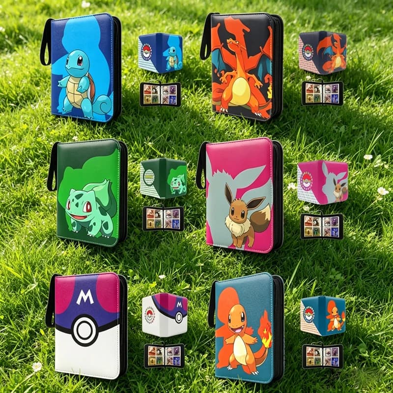 Pokemon Card Anime Figure Card Storage Bag Photo Album Collect Album Loose Leaf Pu Zipper Game King Fans Pikachu Card Pack Toys@