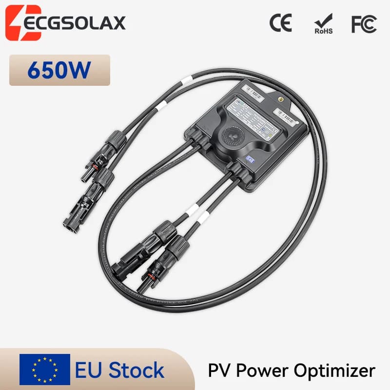 ECGSOLAX 650 PV Power Optimizer MPPT 12V-75V Input Ip68 Real-time Solar Panel Monitoring Voltage-Limiting Anti-Hotspot