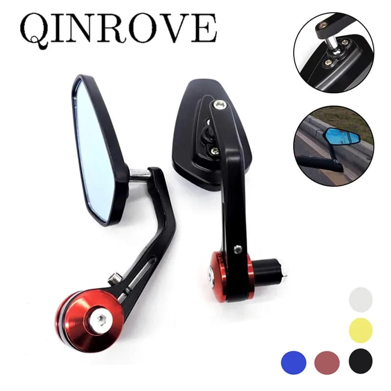 7/8'' Handlebar End Mirror Universal Motorcycle Rearview Rear Mirrors Scooter 22mm Hand Bar For Kawasaki Ninja Suzuki GSR Honda