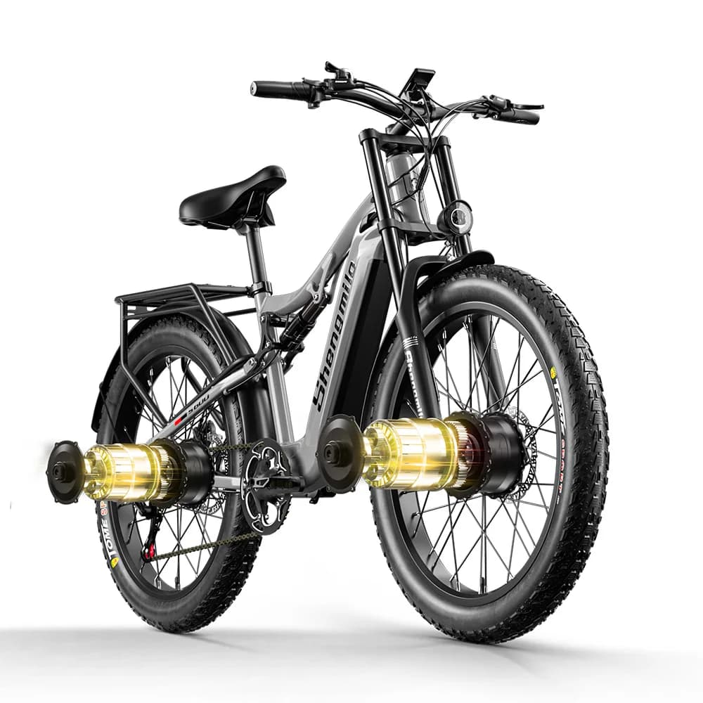 Shengmilo S600 Adult Electric Bike , With Two Motors, Men's E-Mountain e bike,48V17.5Ah Battery,26 Inch Electric Bicycle ,Fat Tire Ebike