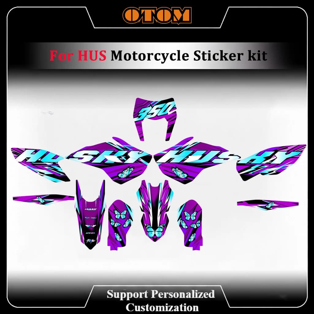 Customize Motorcycle Backgrounds Decals Kit Holographic Chrome Frosted Stickers for Husqvarna TE FE TX FX TC FC 125 350 450
