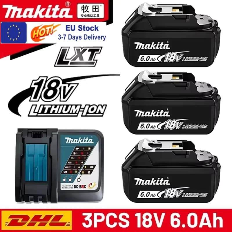100% original Makita 18V 6.0Ah Rechargeable Battery ,For Makita BL1830 BL1830B BL1840 BL1840B BL1850 BL1850B Power Tools Battery