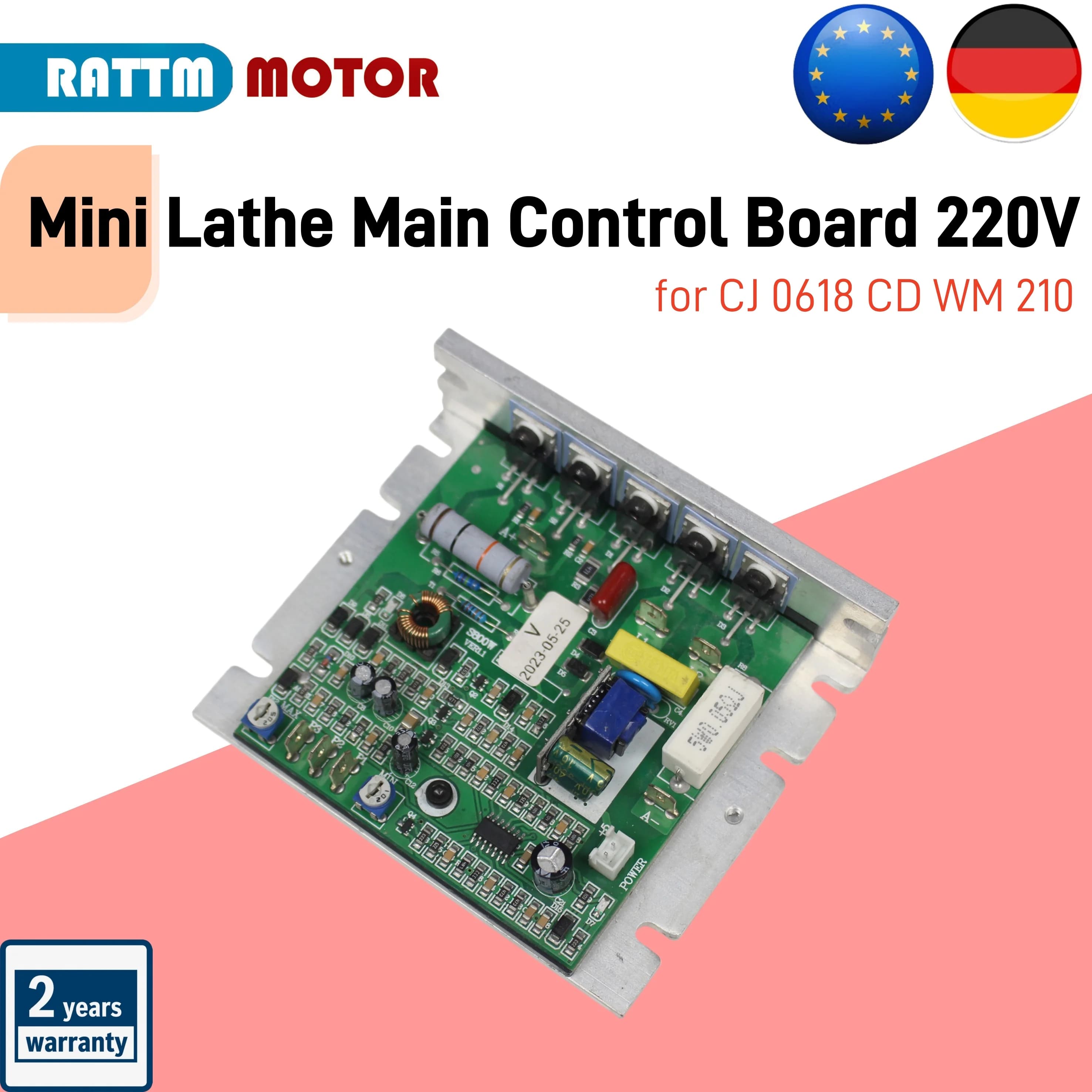 【DE Stock】Mini Lathe Main Control Board 220V for CJ 0618 CD WM 210 Lathe Speed Regulator Controller Card 182 Circuit Board 0618A