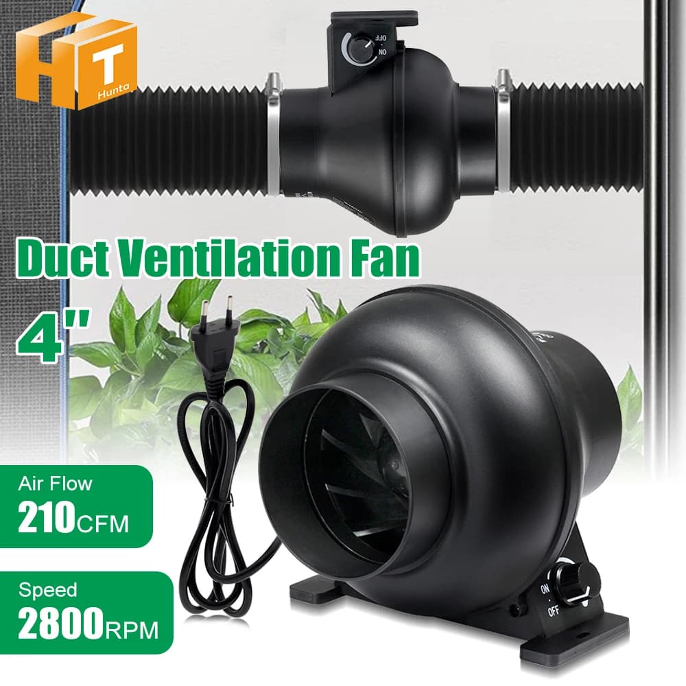 EC ventilation fan with variable speed controller, high power, 2800 rpm (max), airflow 210 CFM, for hydroponic greenhouse