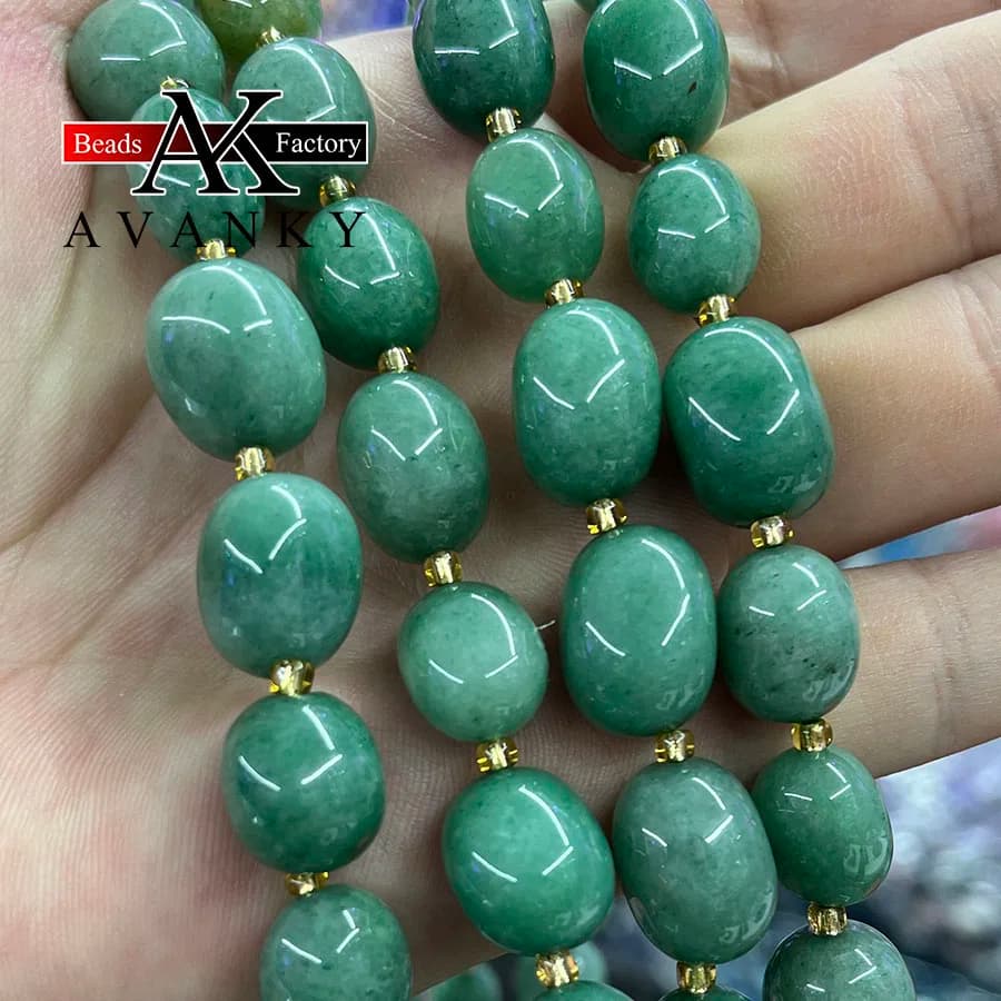 Natural Green Agate Conformal Irregular Faceted Loose Beads For Jewelry Making DIY Necklace Bracelet 15''10-15mm