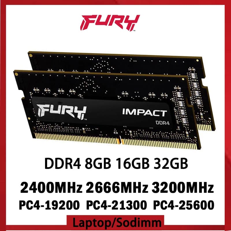 Fury Memoria RAM DDR4 32GB 8GB 16GB 3200MHz 2400 2666MHz Laptop Memory 260Pins SODIMM PC4-19200 21300 25600 Notebook RAM