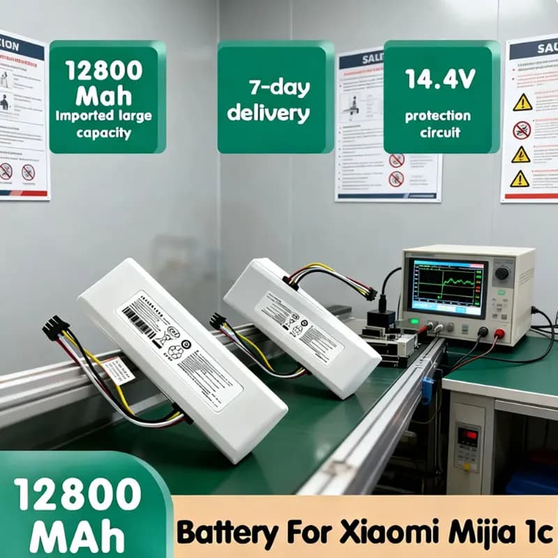 New 14.4V 12800Mah P1904-4S1P-MM Battery For Xiaomi Mijia 1C STYTJ01ZHM Robot Vacuum Mop Cleaner Accessories Parts original