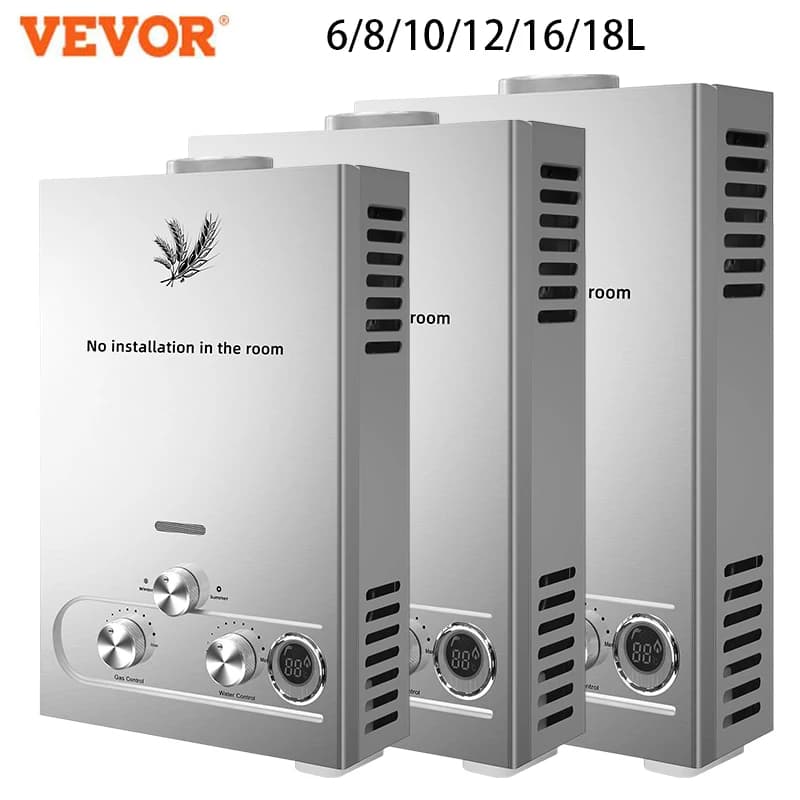 VEVOR  6 / 8 / 10 / 12 / 16 / 18L  LPG Liquefied Petroleum Gas Water HeaterLiquefied Petroleum Gas Propane Butane Water Heater