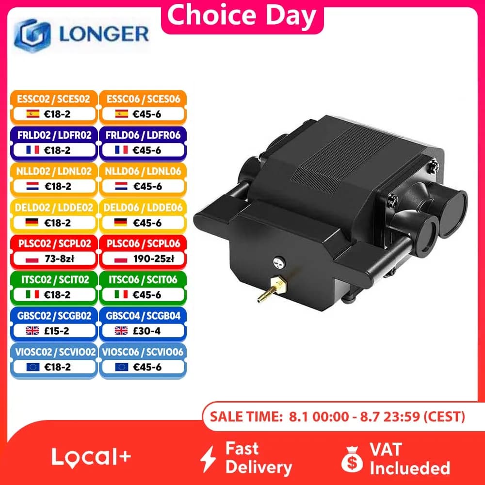 Longer RAY5 5W 10W 20W Laser Engraver Air Assist Kits, 30L/Min Max Air Flow, AC 220V 50HZ, 16W Max Power, 0.03 MPa Max Pressure