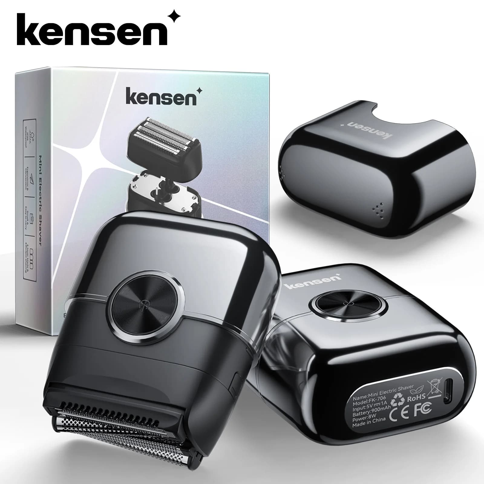 KENSEN S26 Electric Shaver for Men 4D Floating Blades Foil Shavers Waterproof 8000RPM Beard Trimmer Portable Mini Electric Razor