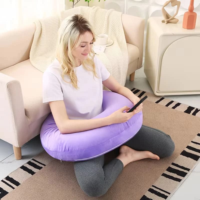 Gaming Pillow Ergonomic U-Shaped Lap Pillow with Elbow Rest for Adults & Kids, Arm Support Pillow for Crocheting, Reading